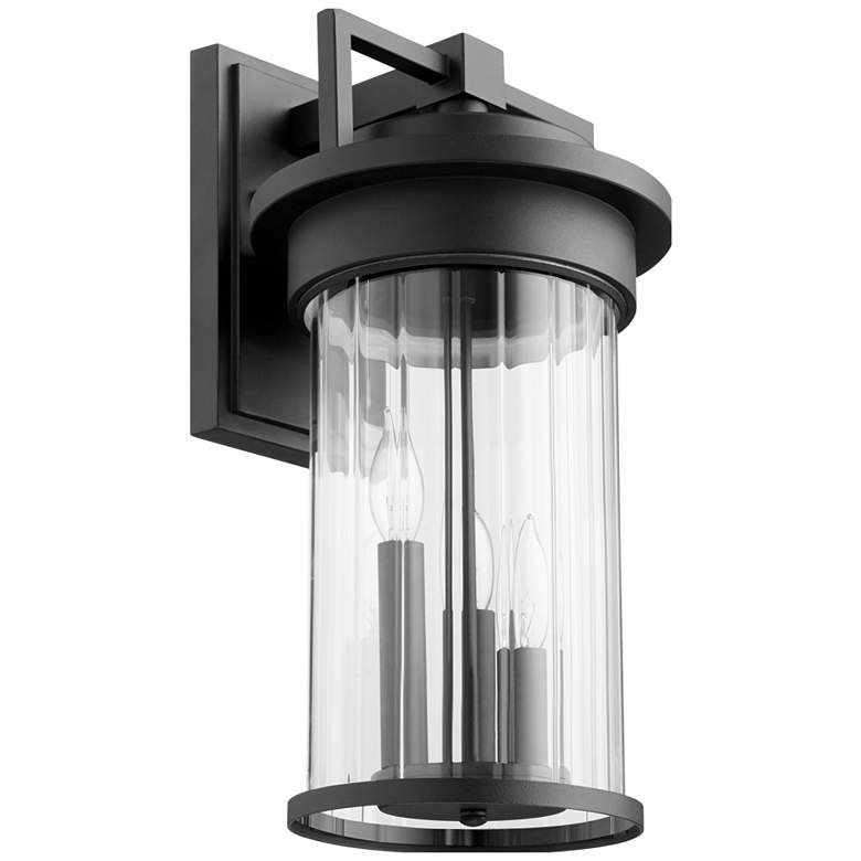 Image 1 Quorum International Dimas 3LT Textured Black Wall Lantern