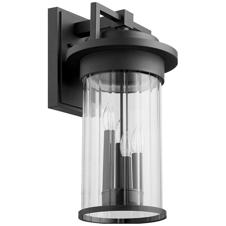 Image 1 Quorum International Dimas 4LT Textured Black Wall Lantern