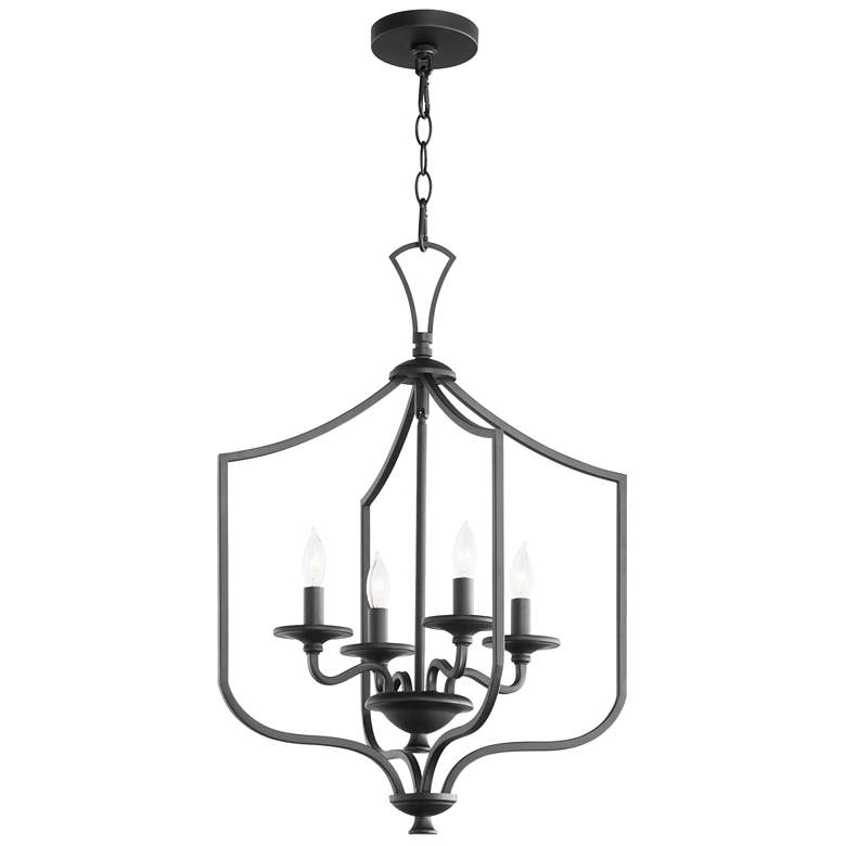 Image 1 Quorum International Dublin 21" 4LT Textured Black Pendant