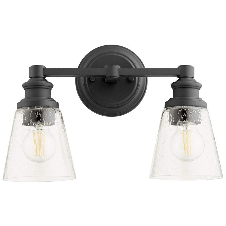 Image 1 Quorum International Dunbar 2LT Textured Black Wall Mount