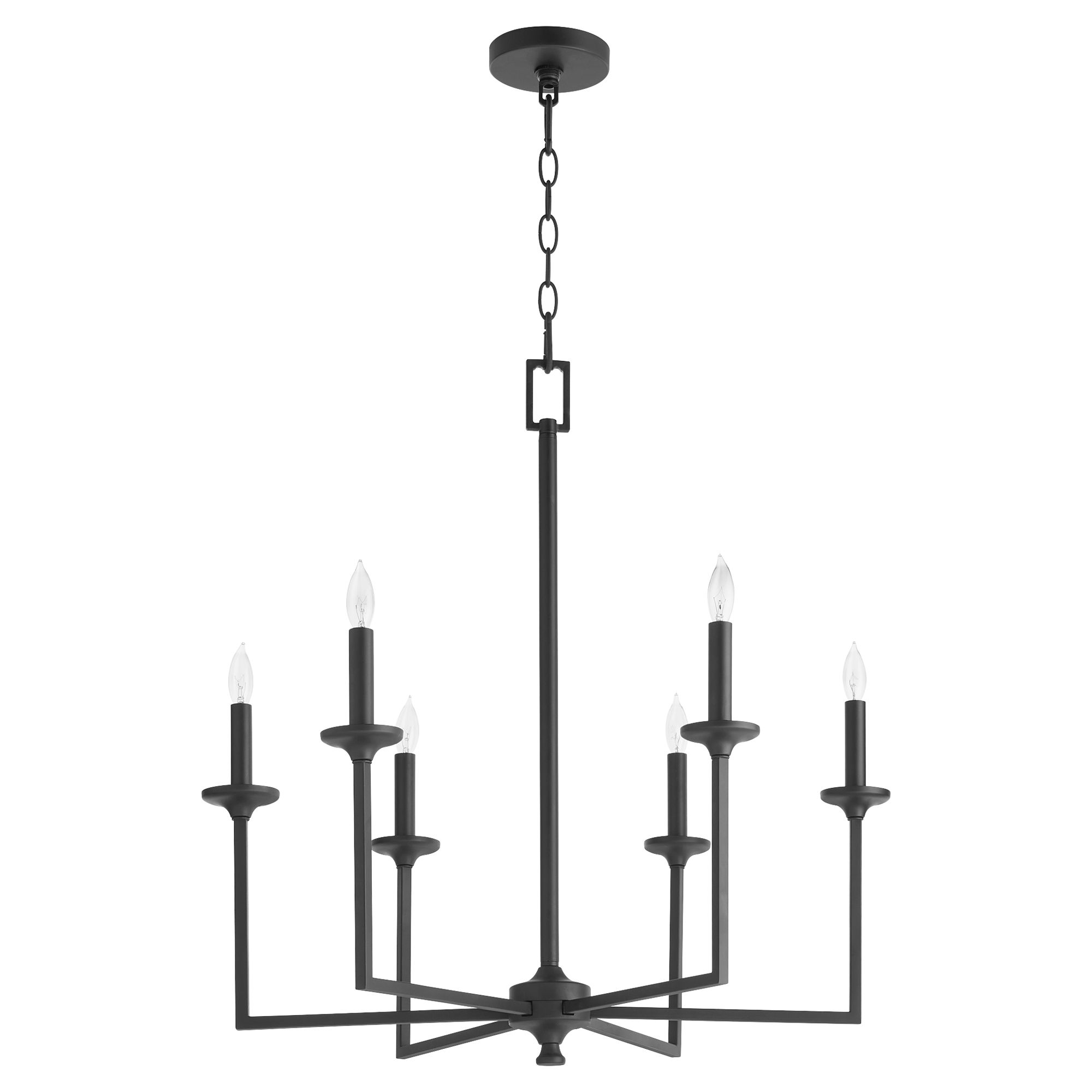 Image 2 Quorum International Eldorado 6LT Matte Black Chandelier more views