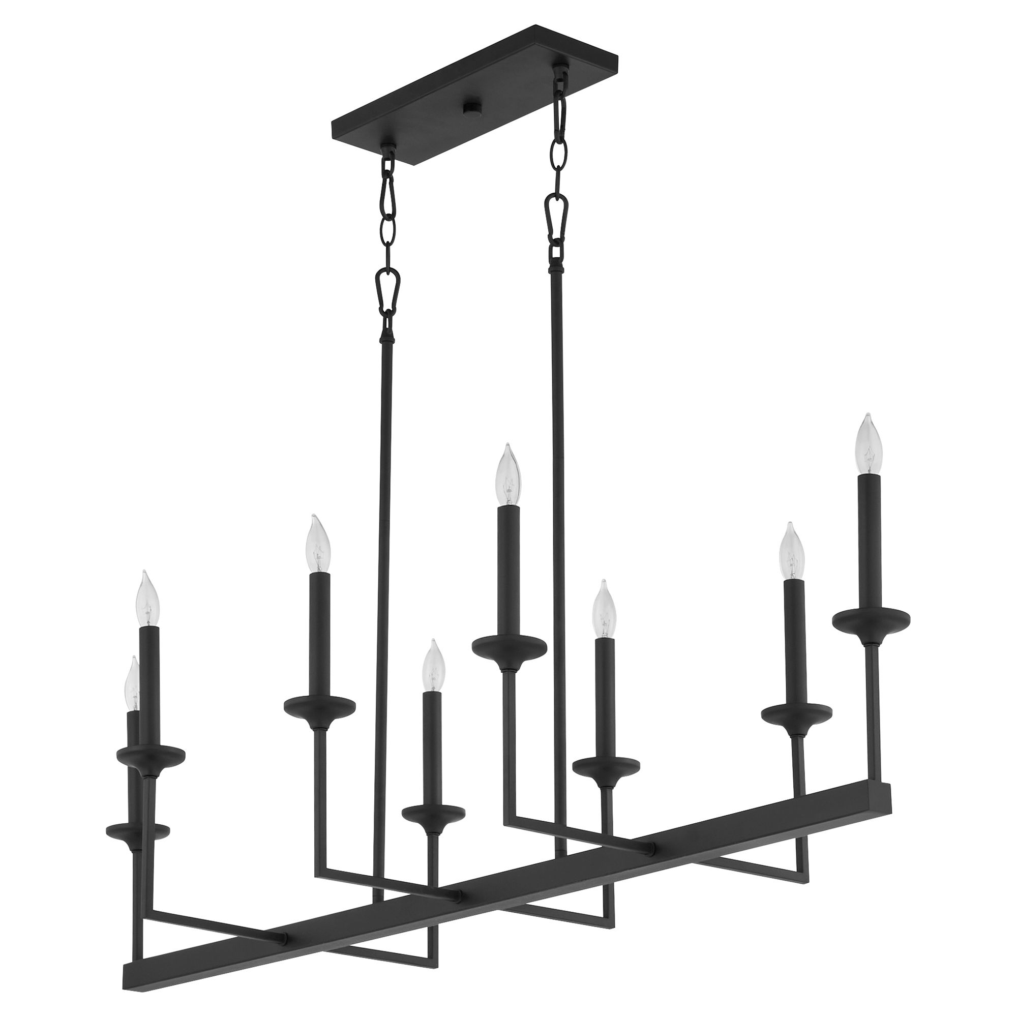 Image 2 Quorum International Eldorado 8LT Matte Black Chandelier more views