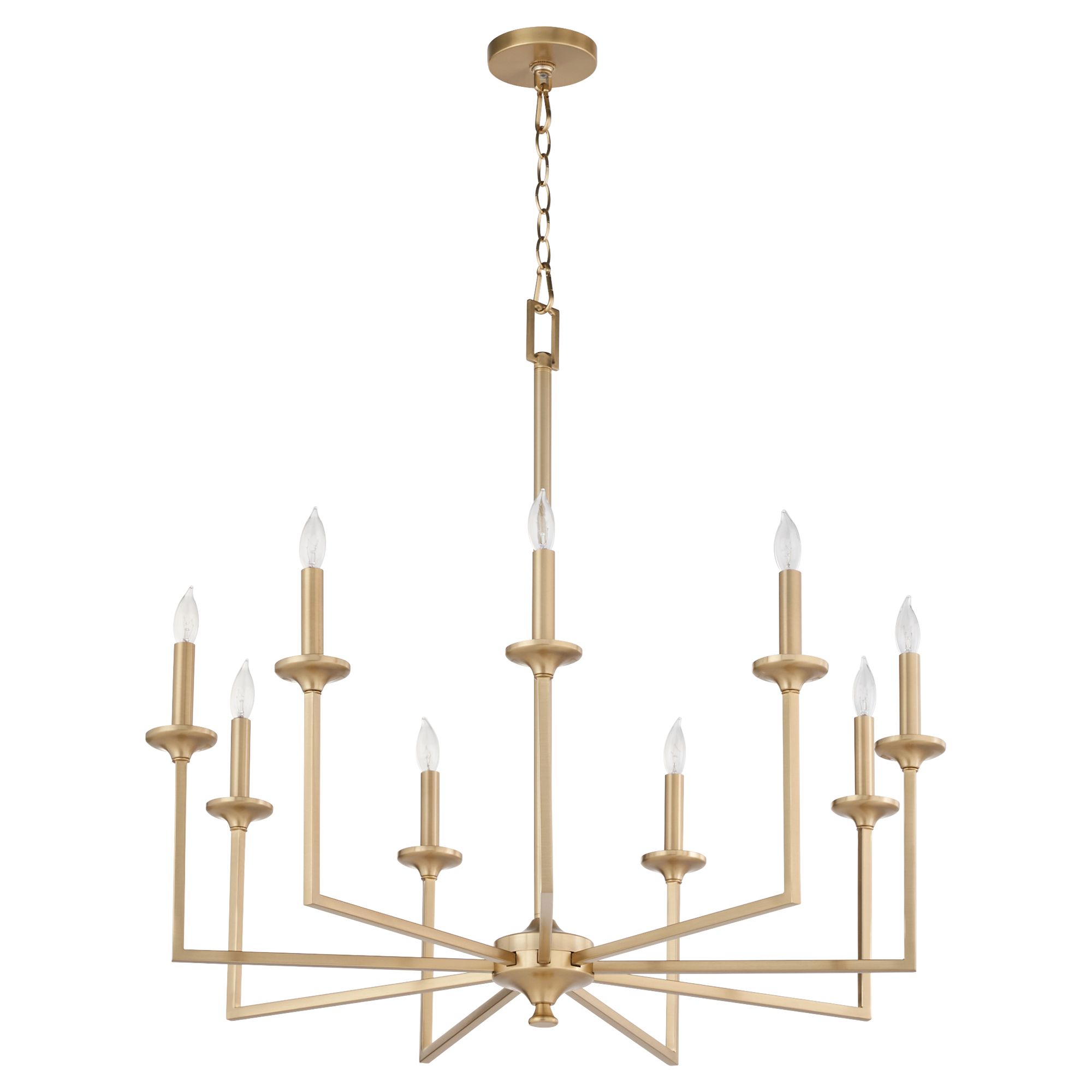 Image 2 Quorum International Eldorado 9LT Aged Brass Chandelier more views