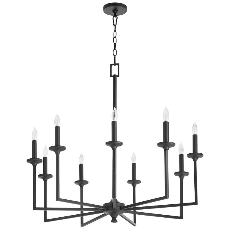 Image 1 Quorum International Eldorado 9LT Matte Black Chandelier