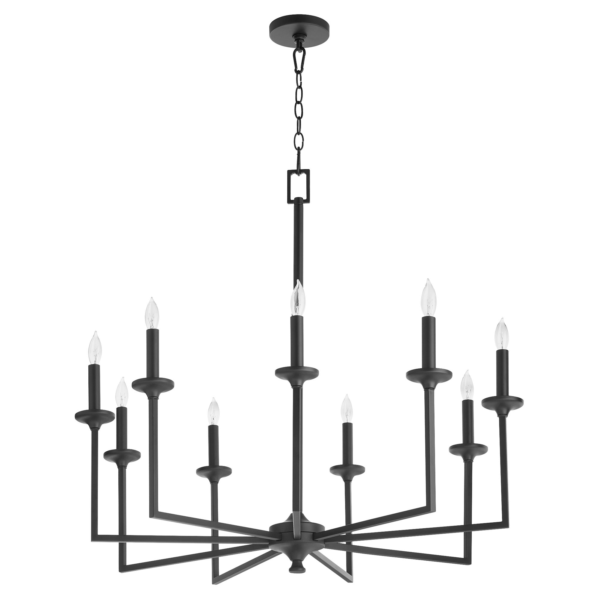 Image 2 Quorum International Eldorado 9LT Matte Black Chandelier more views