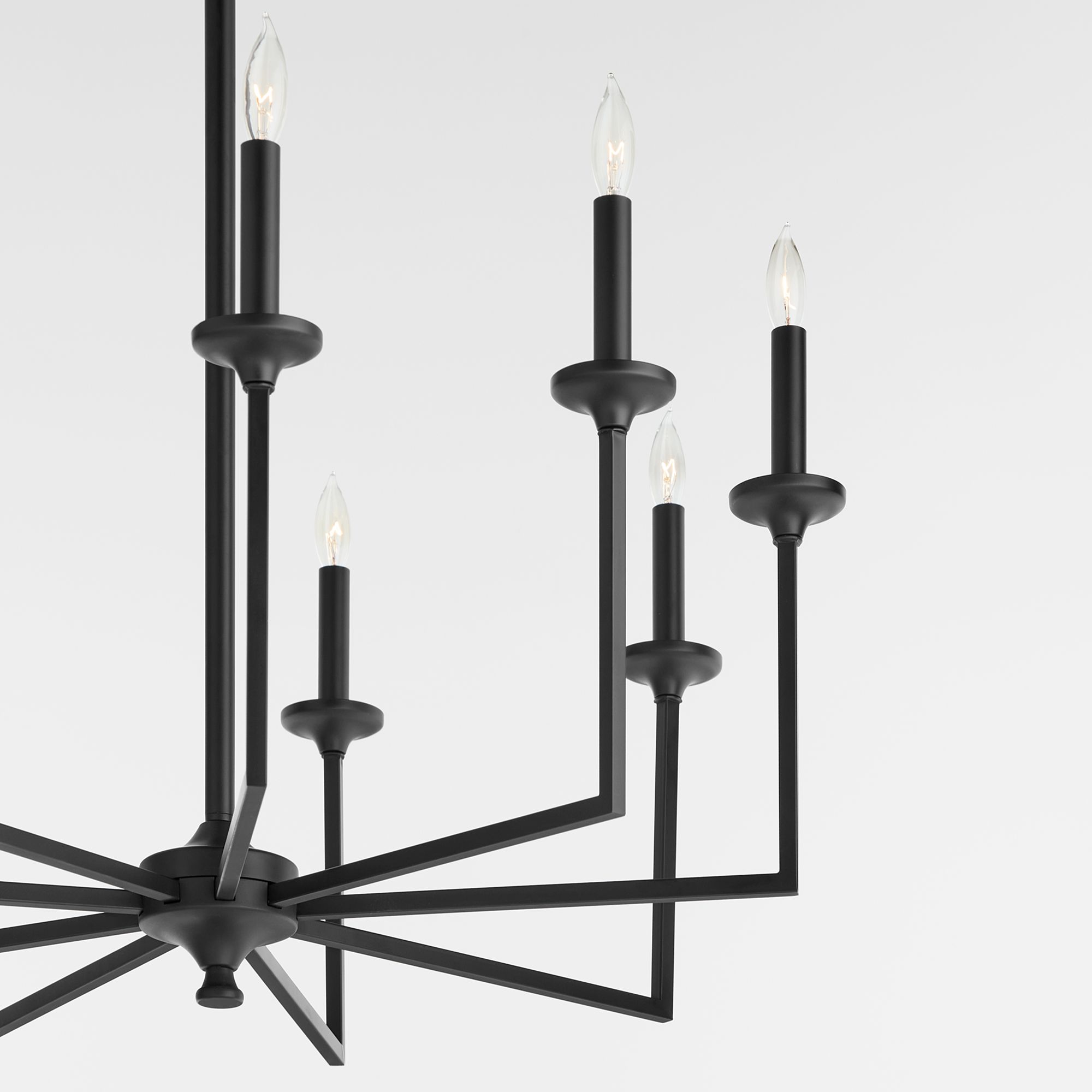 Image 4 Quorum International Eldorado 9LT Matte Black Chandelier more views