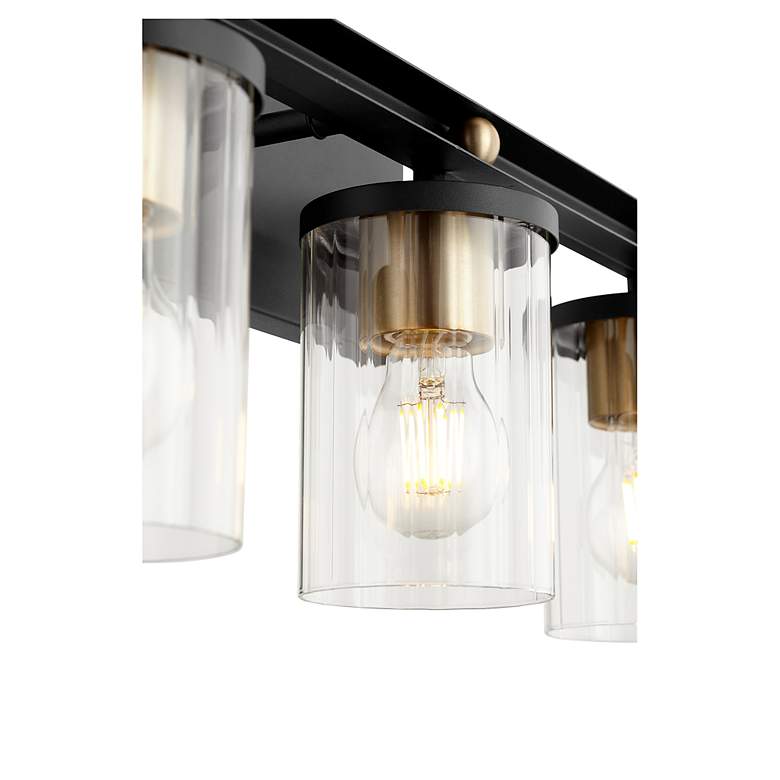 Image 2 Quorum International Empire 3LT Textured Black w Aged Brass Vanity Light more views