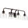 Quorum International Enclave 4LT Oiled Bronze w Seeded Glass Vanity Light