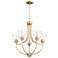 Quorum International Enclave 5LT Aged Brass w Seeded Glass Chandelier