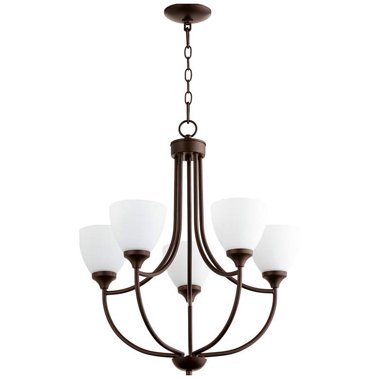 Image 1 Quorum International Enclave 5LT Oiled Bronze Chandelier