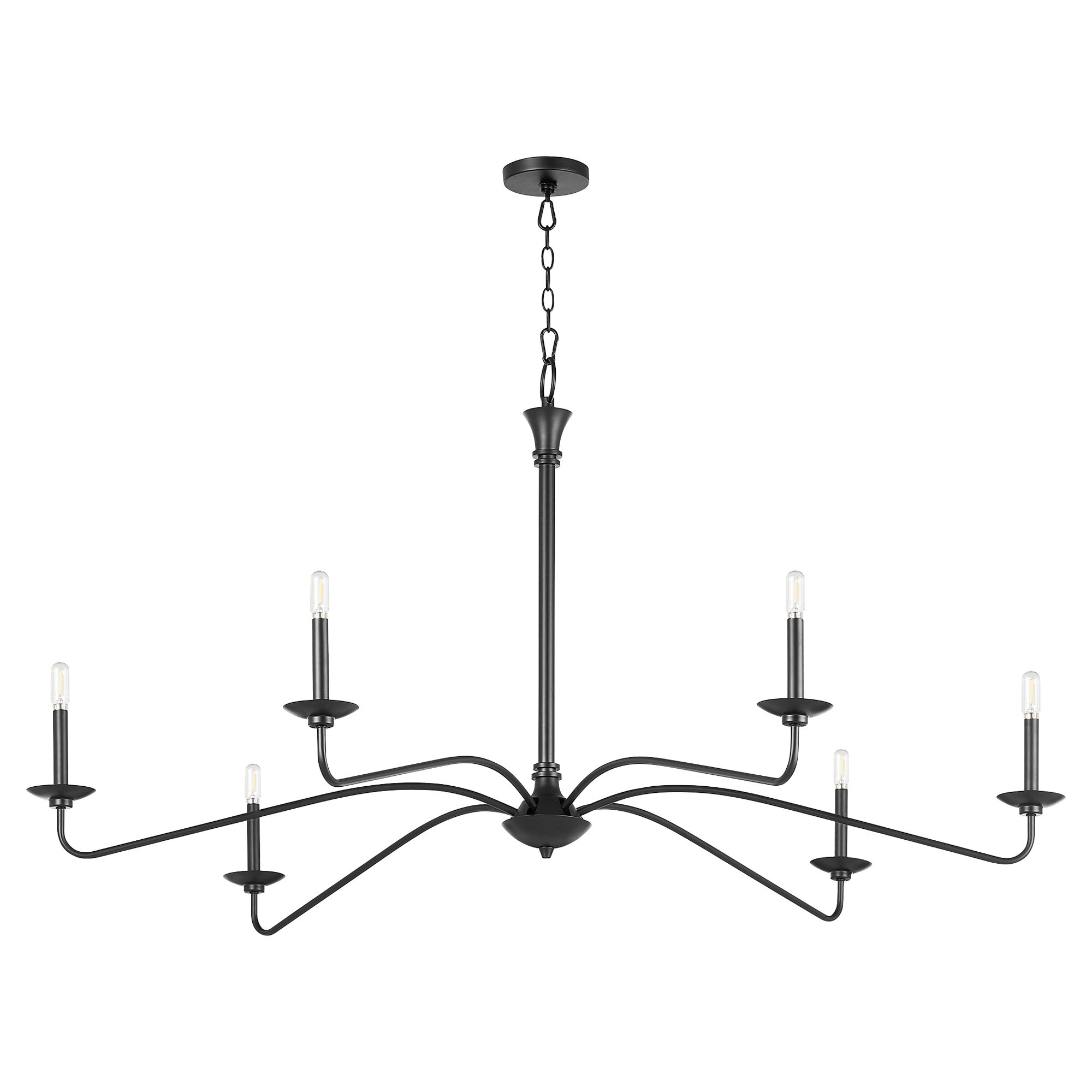 Image 4 Quorum International Euphora 6LT Matte Black Chandelier more views