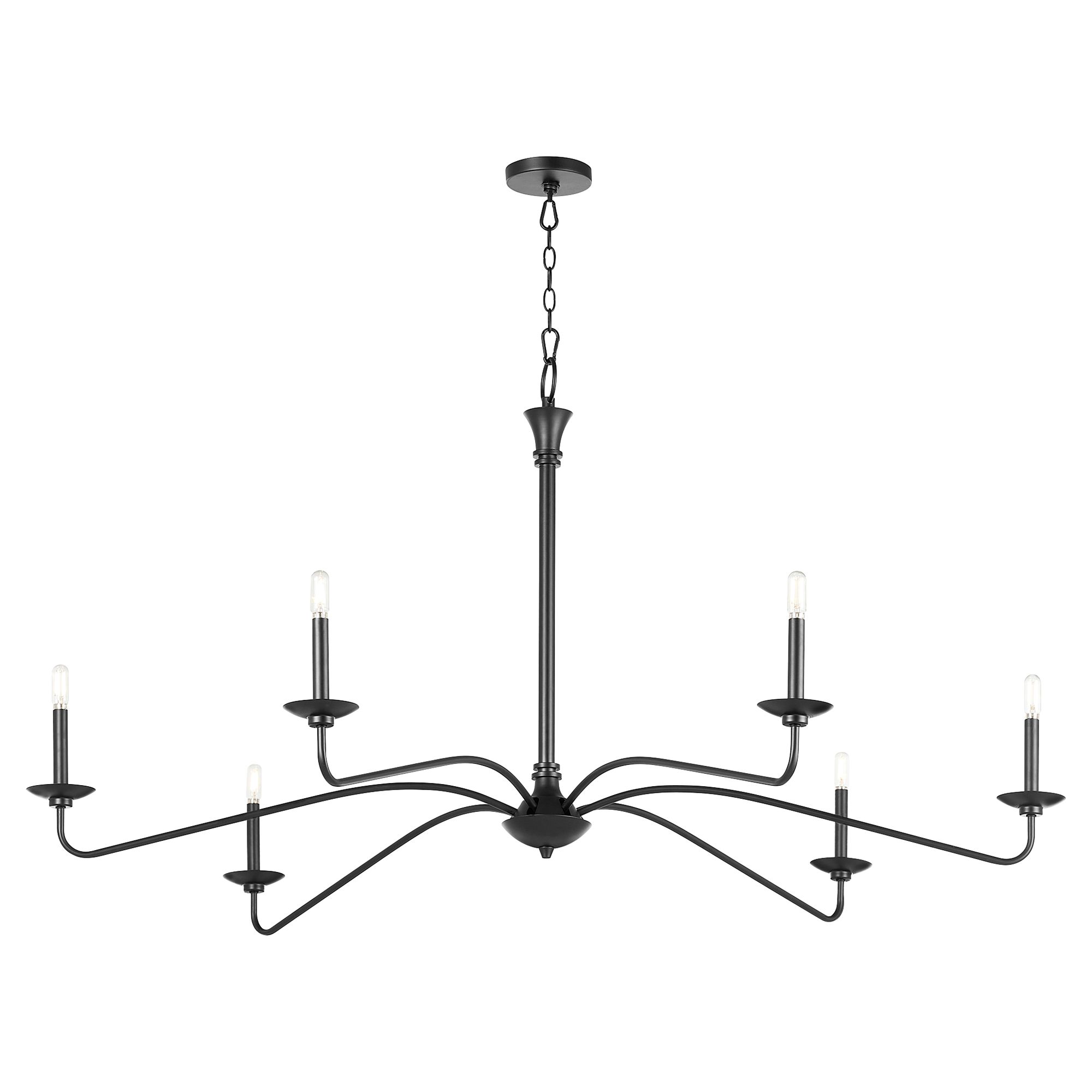 Image 5 Quorum International Euphora 6LT Matte Black Chandelier more views