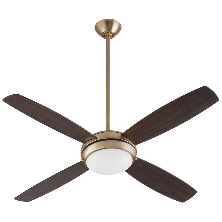 Image 1 Quorum International Expo 52" 4 Blade Aged Brass LED Ceiling Fan