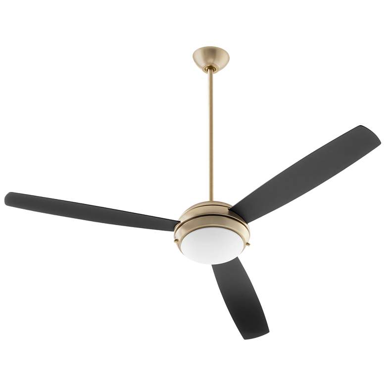 Image 1 Quorum International Expo 60" 3 Blade Aged Brass LED Ceiling Fan