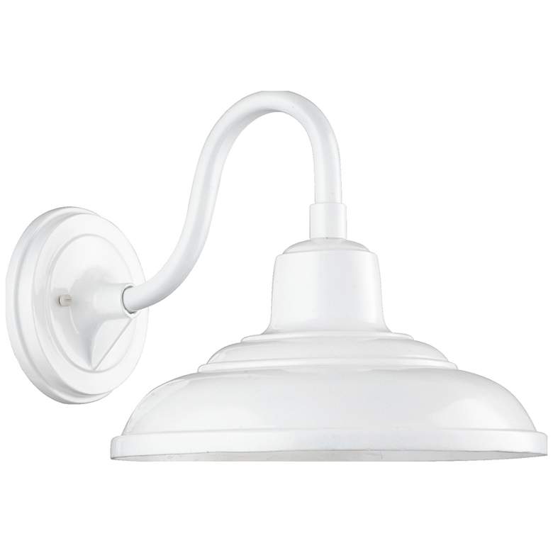 Image 1 Quorum International Farmhouse 11" 1LT White Outdoor Wall Light