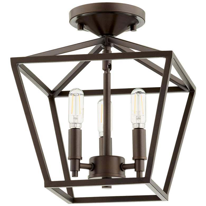 Image 1 Quorum International Gabriel 3LT Oiled Bronze Ceiling Mount