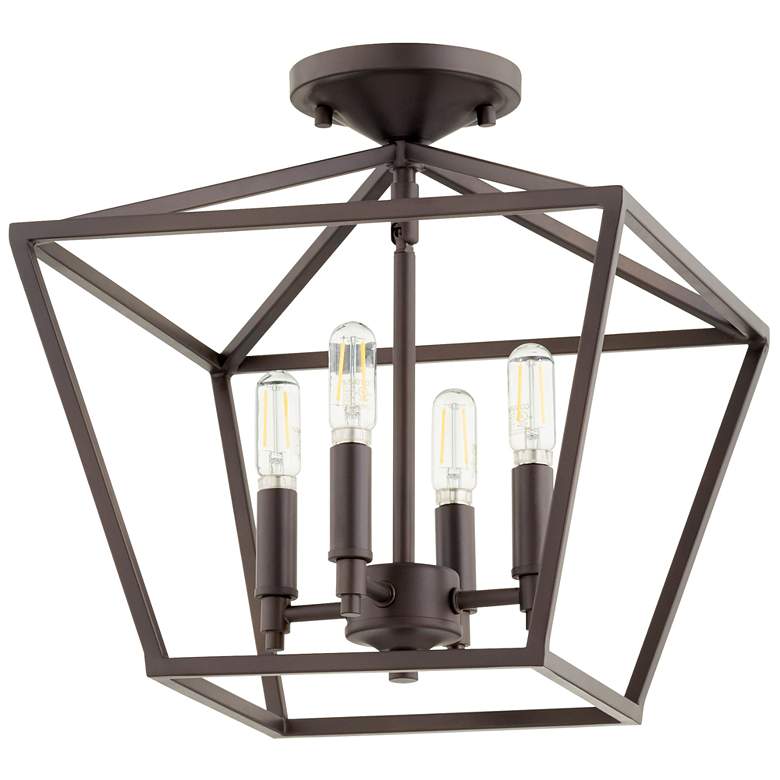 Image 1 Quorum International Gabriel 4LT Oiled Bronze Ceiling Mount