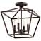 Quorum International Gabriel 4LT Oiled Bronze Ceiling Mount