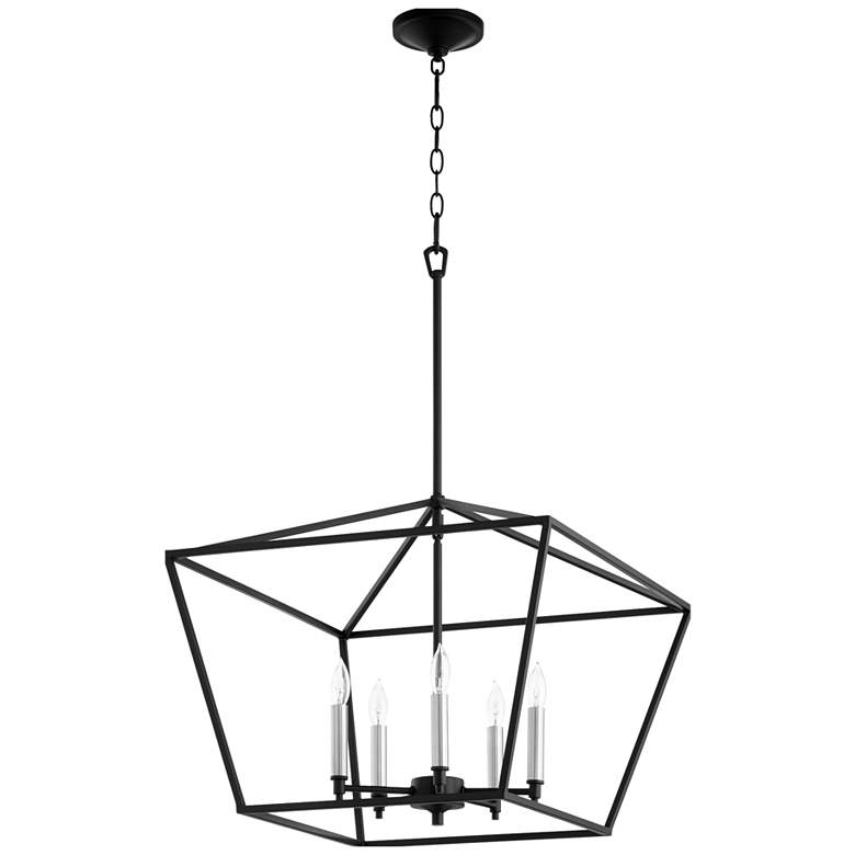 Image 1 Quorum International Gabriel 5 Light Traditional Black Chandelier