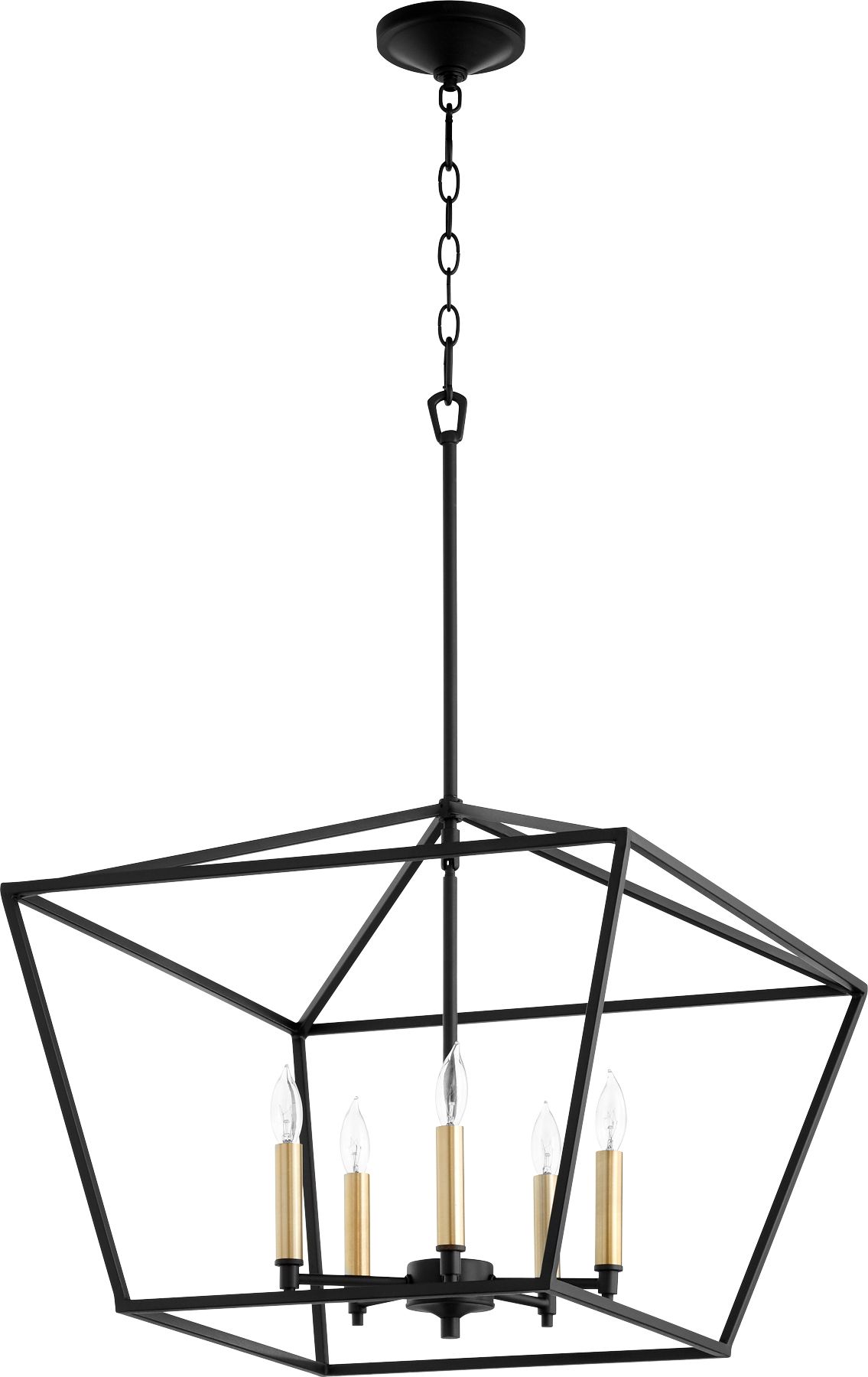 Image 2 Quorum International Gabriel 5 Light Traditional Black Chandelier more views