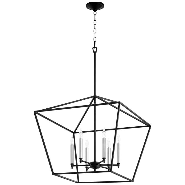 Image 1 Quorum International Gabriel 6 Light Traditional Black Chandelier