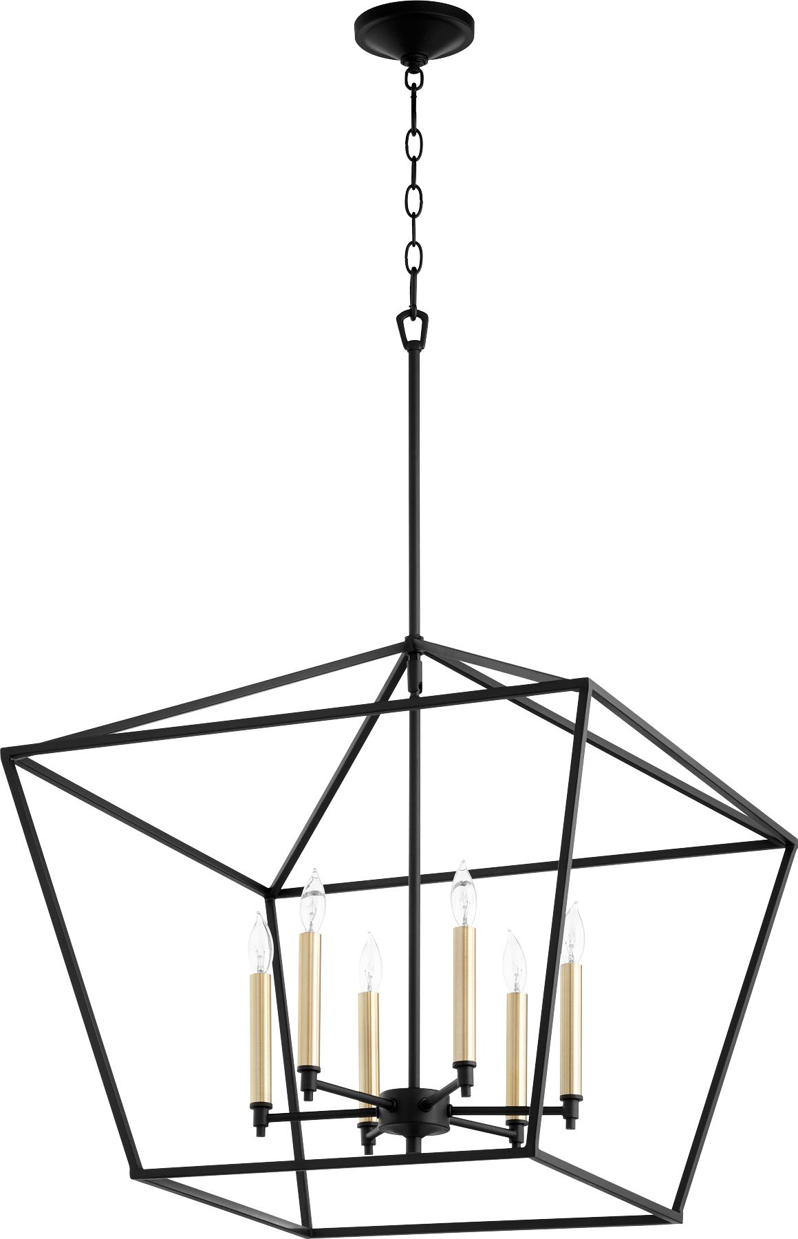 Image 2 Quorum International Gabriel 6 Light Traditional Black Chandelier more views