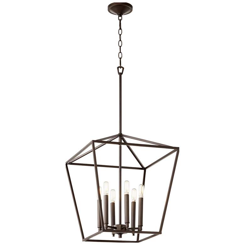 Image 1 Quorum International Gabriel 6LT Oiled Bronze Entry Pendant