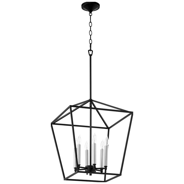 Image 1 Quorum International Gabriel 6LT Textured Black Entry Pendant