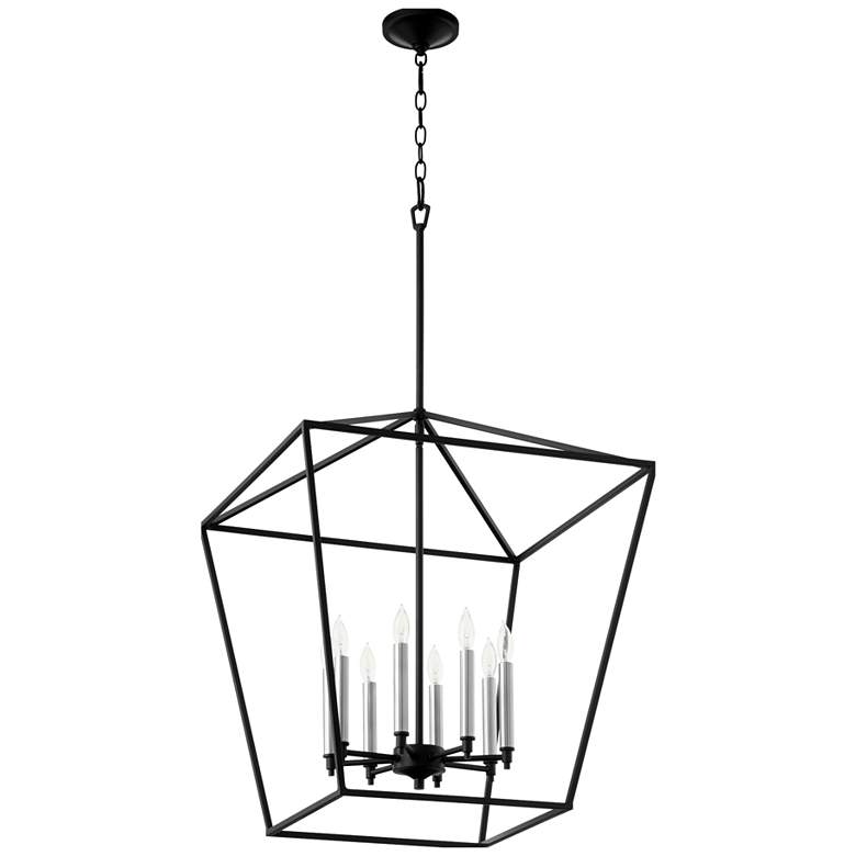 Image 1 Quorum International Gabriel 8LT Textured Black Entry Pendant