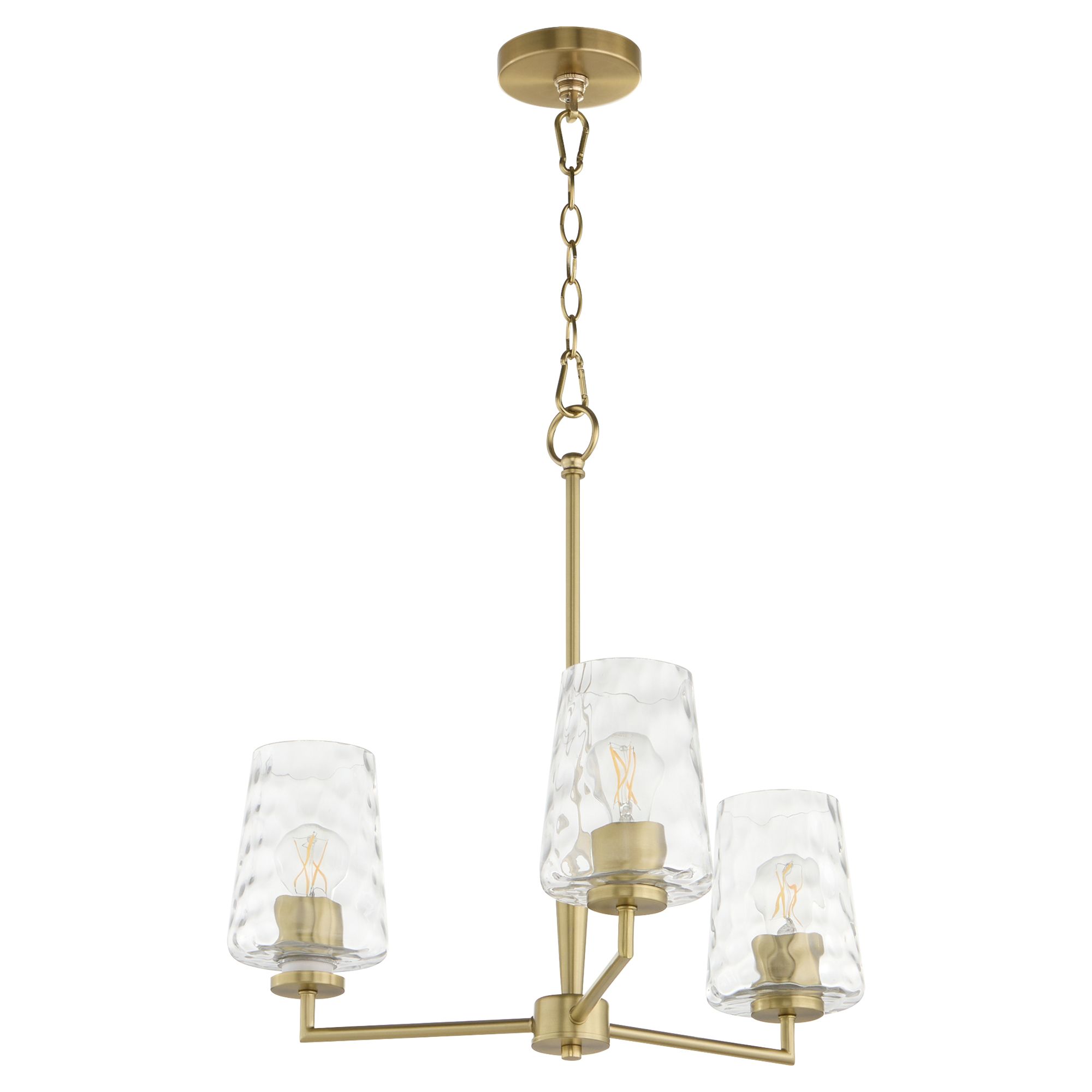 Image 2 Quorum International Goodwin 3LT Aged Brass Chandelier more views