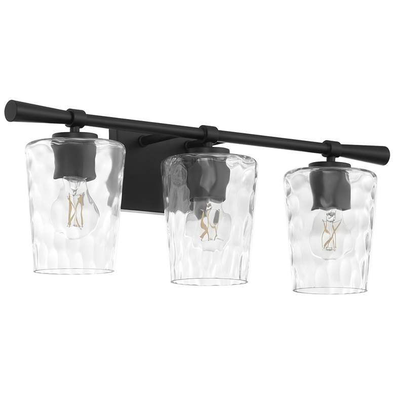 Image 1 Quorum International Goodwin 3LT Matte Black Vanity Light