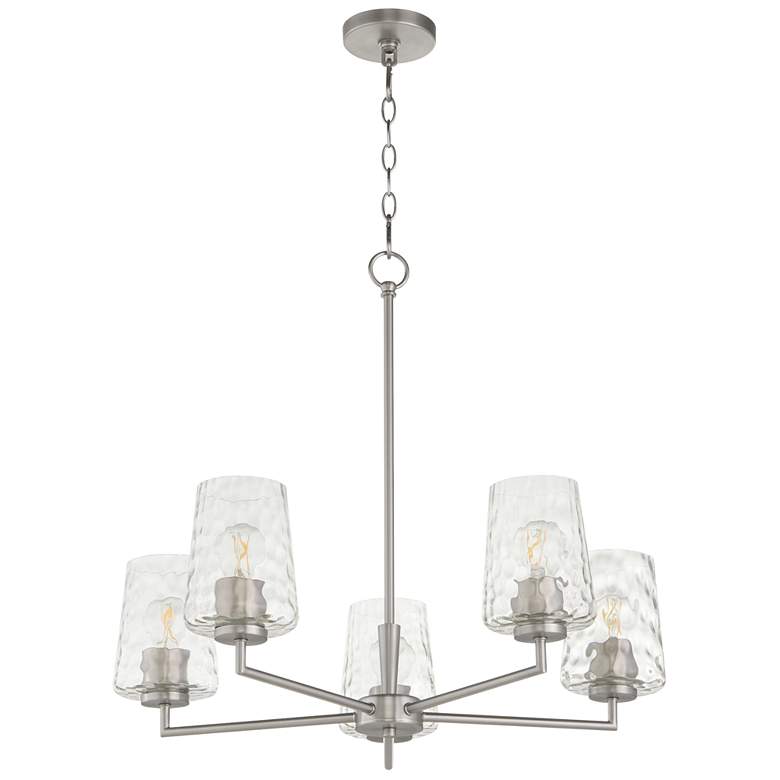 Image 1 Quorum International Goodwin 5LT Satin Nickel Chandelier