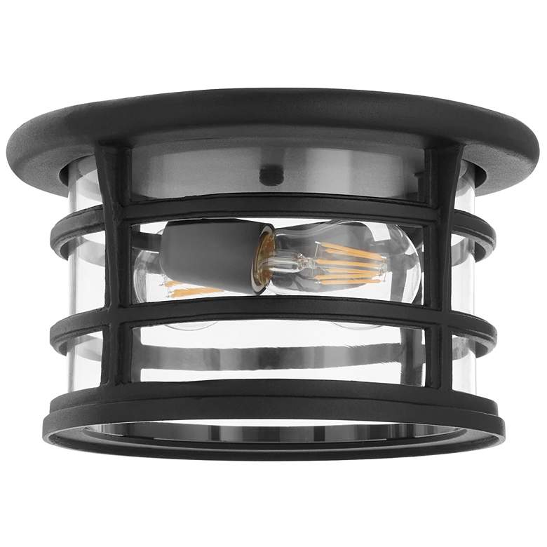 Image 1 Quorum International Haley 11" Black Outdoor Ceiling Mount