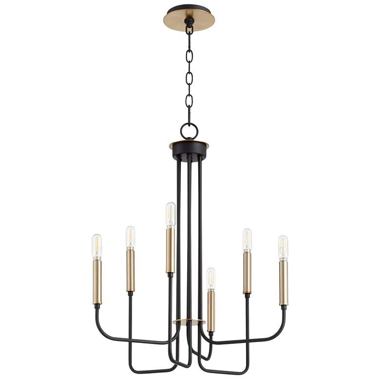 Image 1 Quorum International Hope 6LT Textured Black Chandelier