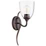 Quorum International Jardin 1LT Oiled Bronze w Seeded Glass Wall Mount