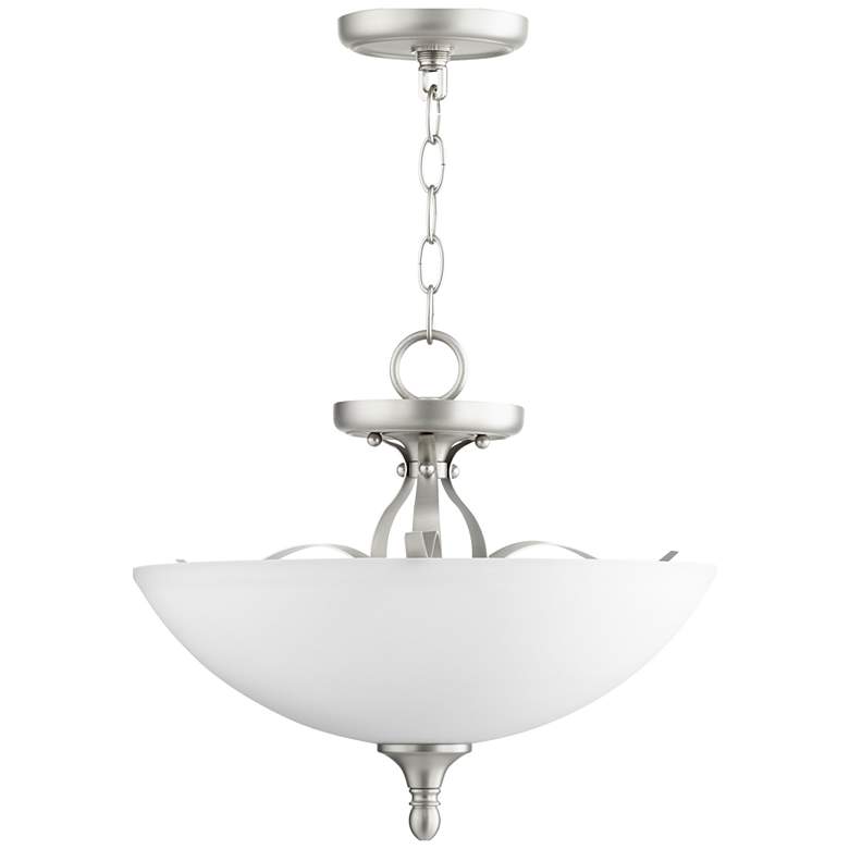 Image 1 Quorum International Jardin 3LT Satin Nickel Semi-Flush Mount