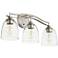 Quorum International Jardin 3LT Satin Nickel w Clear Seeded Vanity Light