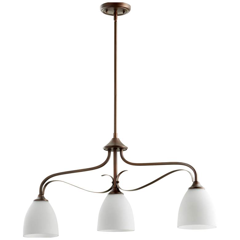 Image 1 Quorum International Jardin 3LT Transitional Oiled Bronze Linear Pendant