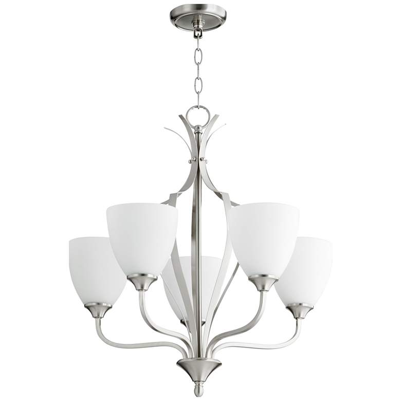 Image 1 Quorum International Jardin 5LT Satin Nickel Chandelier