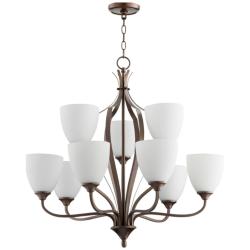 Quorum International Jardin 9LT Oiled Bronze Chandelier