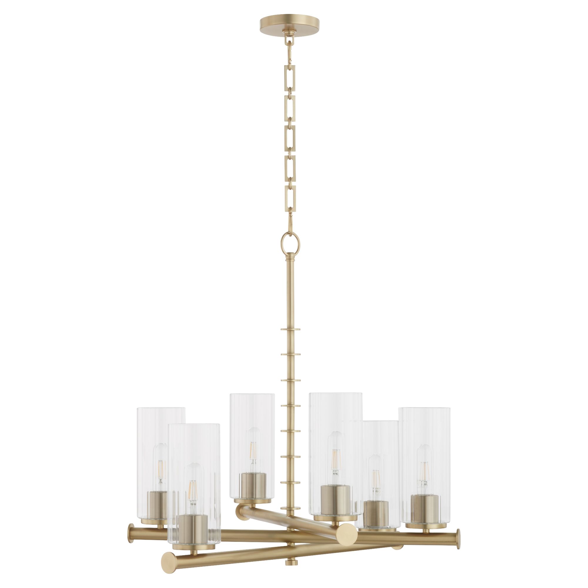 Image 2 Quorum International Juniper 6LT Aged Brass Chandelier more views