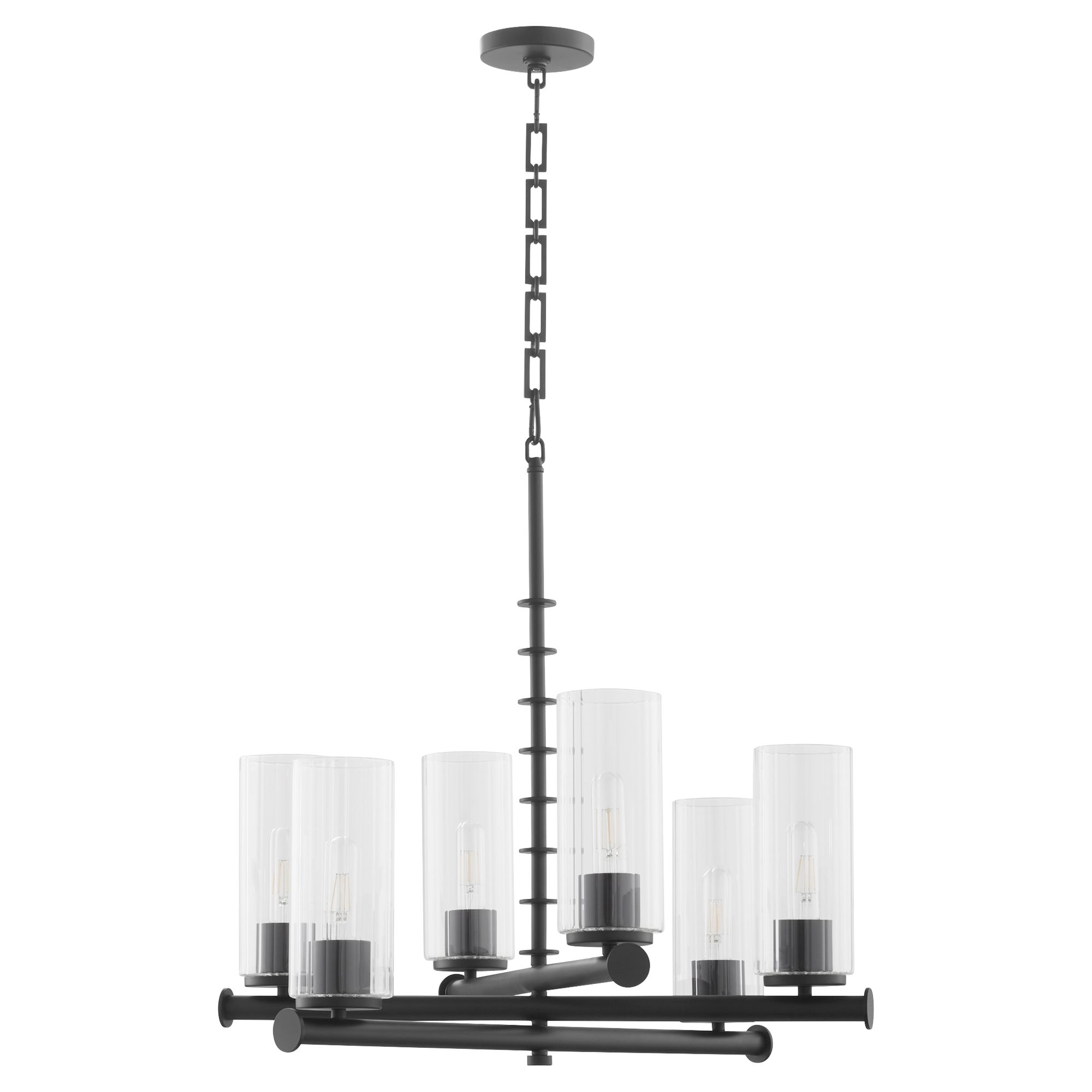 Image 2 Quorum International Juniper 6LT Matte Black Chandelier more views