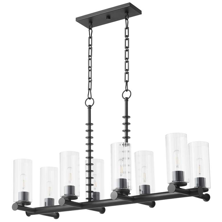 Image 1 Quorum International Juniper 8LT Matte Black Linear Chandelier