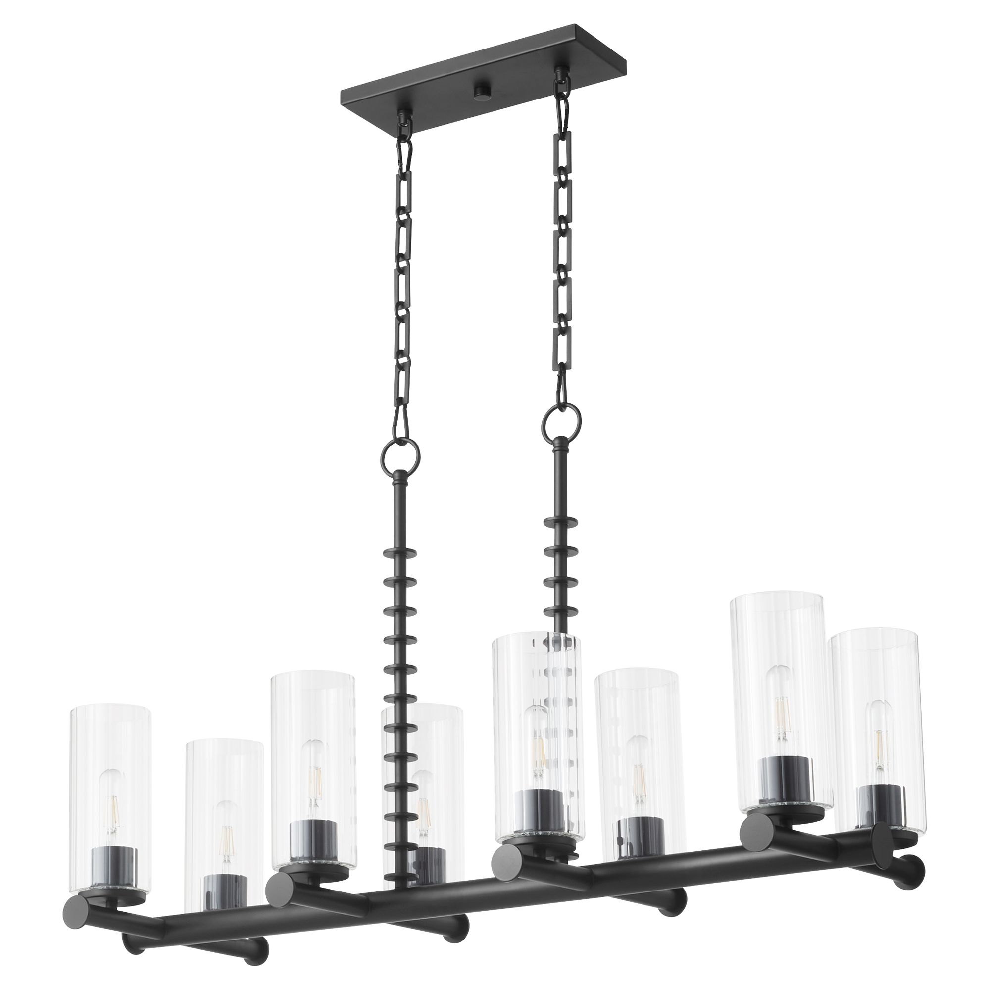 Image 2 Quorum International Juniper 8LT Matte Black Linear Chandelier more views