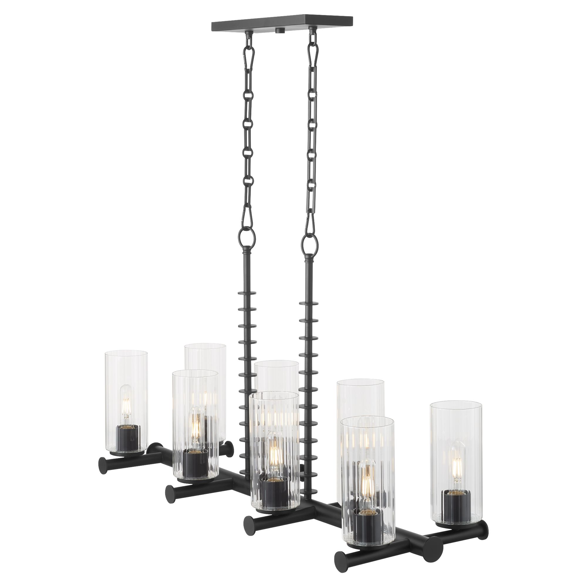 Image 3 Quorum International Juniper 8LT Matte Black Linear Chandelier more views