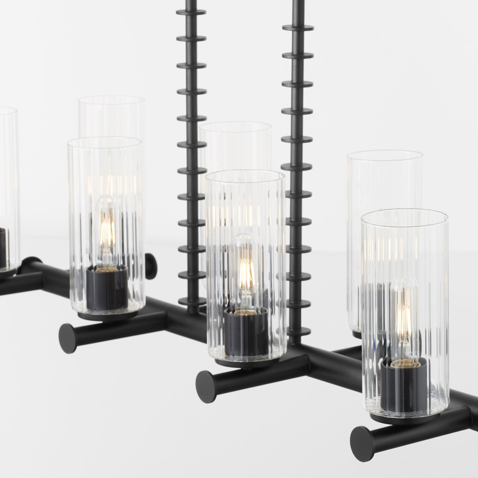 Image 4 Quorum International Juniper 8LT Matte Black Linear Chandelier more views