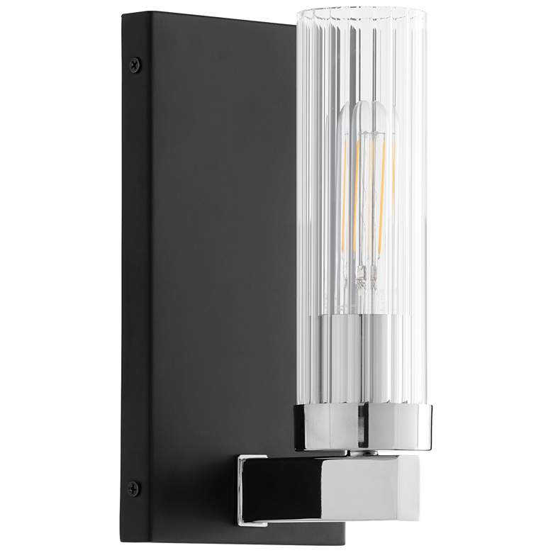 Image 1 Quorum International Kilbey 1LT Matte Black w Chrome Vanity Light