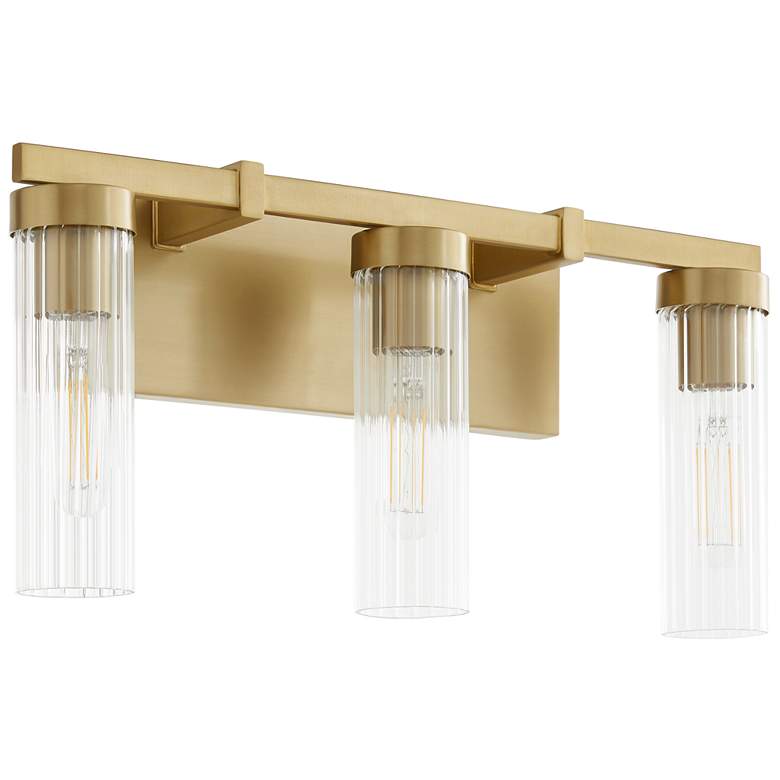Image 1 Quorum International Kilbey 3LT Aged Brass Vanity Light
