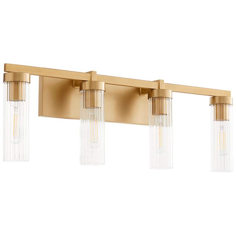 Image 1 Quorum International Kilbey 4LT Aged Brass Vanity Light