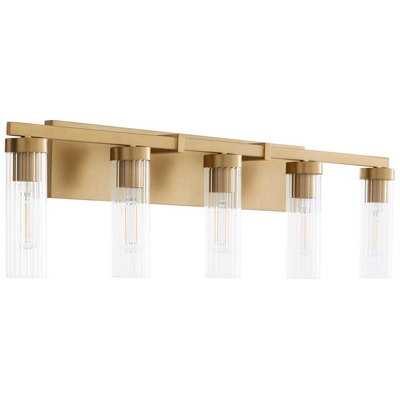 Image 1 Quorum International Kilbey 5LT Aged Brass Vanity Light